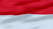 Indonesia Flag High Quality Non Woven Waving in the Wind.